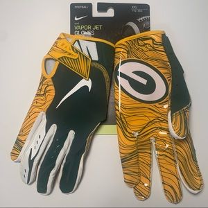 Nike Vapor Jet Pro Green Packers Football Gloves